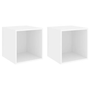 vidaXL Wandschr&auml;nke 2 Stk. Wei&szlig; 37x37x37 cm Holzwerkstoff
