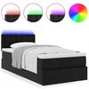 vidaXL Ottoman-Bett mit Matratzen & LEDs Schwarz 90x190 cm Kunstleder