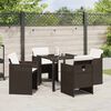 vidaXL Garten Essgruppe mit Kissen 5 pcs Braun Poly-Rattan