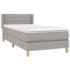 vidaXL Boxspringbett mit Matratze Hellgrau 90x200 cm Stoff
