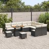 vidaXL Garten-Sofa-Set mit Kissen mit Kissen 12 pcs Schwarz und Creme