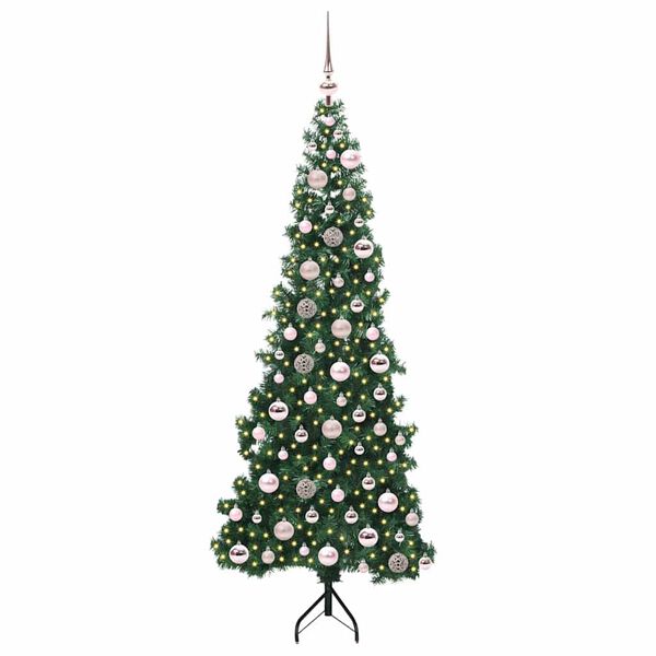 vidaXL Eckiger k&uuml;nstlicher Weihnachtsbaum Gr&uuml;n 180 cm PVC und Metall