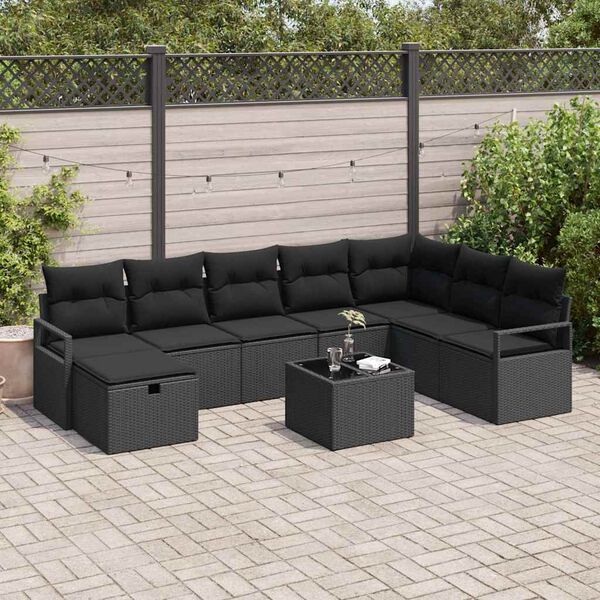 vidaXL Sofa Set mit Kissen 6 pcs Poly-Rattan