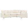 vidaXL Modulares Sofa mit Kissen Stoff in Lammwolloptik Creme