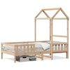 vidaXL Massivholzbett mit Dach 75x190 cm Kiefer