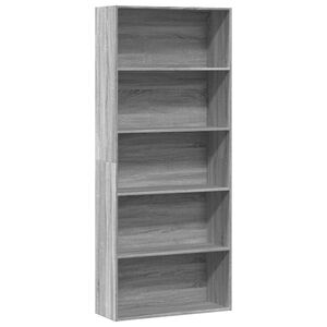 vidaXL B&uuml;cherregal Grau Sonoma 80x30x189 cm Holzwerkstoff