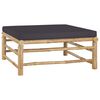vidaXL 9-tlg. Garten-Lounge-Set mit Dunkelgrauen Kissen Bambus