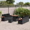 vidaXL Gartensofa-set mit Kissen 11 pcs Schwarz Poly-Rattan