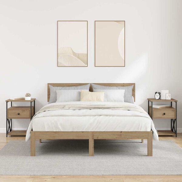 vidaXL Nachttisch 2 pcs Artisan-Eiche 40 x 42 x 55 cm Holzwerkstoff