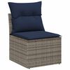 vidaXL Sofa Set mit Kissen mit Speicher Grau Poly-Rattan
