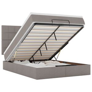vidaXL Ottoman-Bett mit Matratze Taupe 140x200 cm Stoff