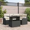 vidaXL Gartensofa-set mit Kissen mit Kissen 5 pcs Schwarz Poly Rattan
