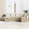 vidaXL Gartensofa-set mit Kissen mit Speicher 6 pcs Beige Poly-Rattan