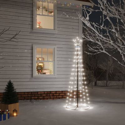 vidaXL LED-Weihnachtsbaum Kegelform Kaltweiß 108 LEDs 70x180 cm