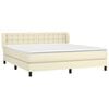 vidaXL Boxspringbett mit Matratze Creme 180x200 cm Kunstleder