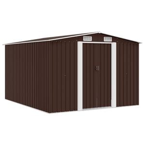 vidaXL Ger&auml;tehaus 257x298x178 cm Metall Braun