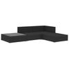 vidaXL 4-tlg. Garten-Lounge-Set mit Auflagen Poly Rattan Schwarz