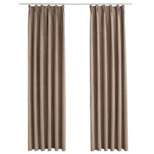 vidaXL Verdunkelungsvorh&auml;nge mit Haken 2 Stk. Taupe 140x175 cm