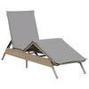 vidaXL Sonnenliegen mit Auflagen 2 Stk. Beige Poly Rattan