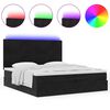 vidaXL Ottoman-Bett mit Matratzen & LEDs Schwarz 200x200 cm Samt