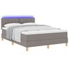 vidaXL LED Boxspringbett mit Matratze mit LED Taupe 160 x 200 cm Stoff