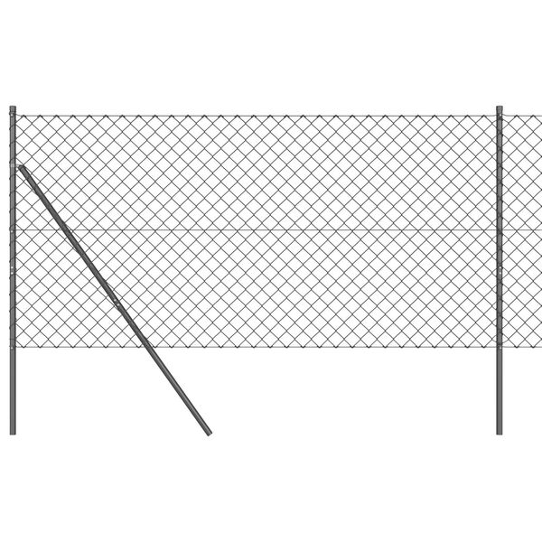 vidaXL Zaunpfosten Grau 10 x 1,4 m (60 x 60 mm Netz) Stahl und PVC