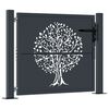 vidaXL Gartentor Anthrazit 100x75 cm Stahl Baum-Design