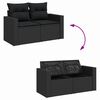 vidaXL Gartensofa-set mit Kissen 13 pcs Schwarz Poly-Rattan