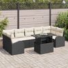 vidaXL Gartensofa-set mit Kissen mit Kissen 8 pcs Schwarz Poly Rattan