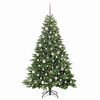 vidaXL K&uuml;nstlicher Weihnachtsbaum mit 300 LEDs Gr&uuml;n 180 cm PE und PVC