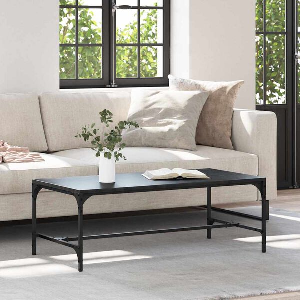 vidaXL Couchtisch Schwarz Eichen-Optik 100 x 50 x 35 cm Holzwerkstoff