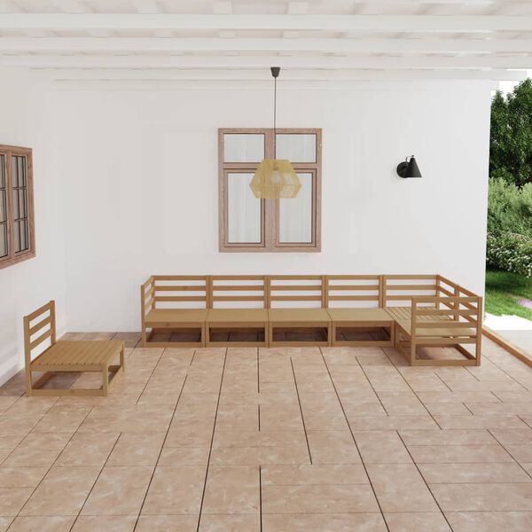 vidaXL 7-tlg. Garten-Lounge-Set Honigbraun Massivholz Kiefer
