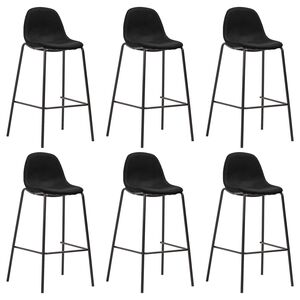 vidaXL Barhocker 6 Stk. Schwarz Stoff
