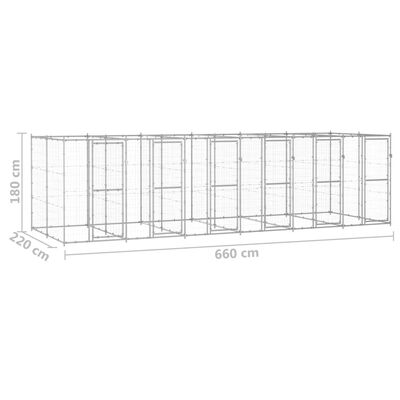 vidaXL Outdoor-Hundezwinger Verzinkter Stahl 14,52 m²