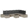 vidaXL Gartensofa-set 9 stk. Hellgrau Poly-Rattan