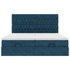 vidaXL Ottoman-Bett mit Matratzen & LED Dunkelblau 200x200 cm Samt