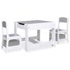 vidaXL Kindertisch mit 2 St&uuml;hlen Wei&szlig; MDF