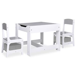 vidaXL Kindertisch mit 2 St&uuml;hlen Wei&szlig; MDF