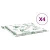 vidaXL Stuhlkissen 4 Stk. Blattmuster 40x40x3 cm Stoff