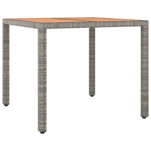 vidaXL Gartentisch mit Holzplatte Grau Poly Rattan & Massivholz Akazie