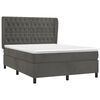 vidaXL Boxspringbett mit Matratze Dunkelgrau 140x190 cm Samt