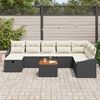 vidaXL Garten-Sofa-Set mit Kissen 9 pcs Schwarz Poly Rattan