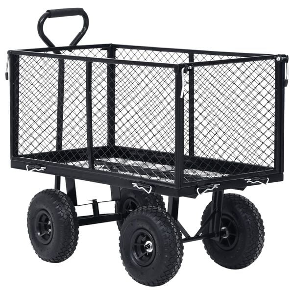 vidaXL Gartenwagen Schwarz 350 kg