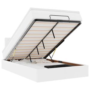 vidaXL Ottoman-Bett mit Matratzen & LEDs Reinwei&szlig; 120x200cm Kunstleder