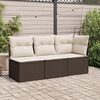 vidaXL Gartensofa ohne Armlehnen mit Kissen Braun Poly Rattan