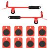 vidaXL M&ouml;belrollen 8 St&uuml;ck mit Hebern Rot 9,8x7,5x3 cm 150 kg