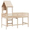 vidaXL Hochbett mit Leiter und Dach 90x190 cm Massivholz Kiefer