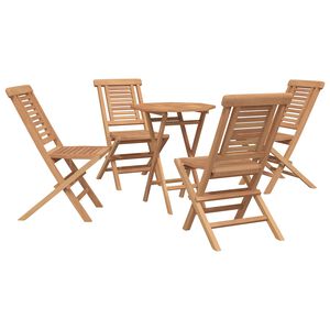 vidaXL Gartenset 5 stk. Braun Massivholz Teak