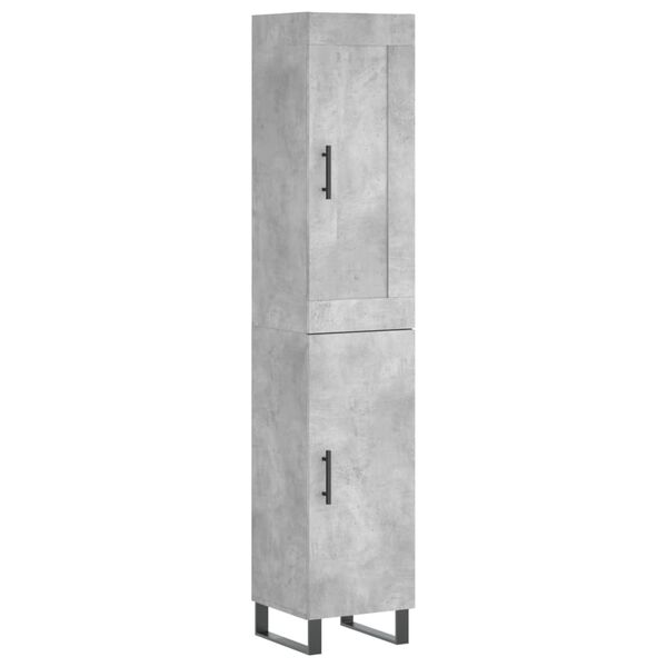 vidaXL Highboard Betongrau 34,5x34x180 cm Holzwerkstoff