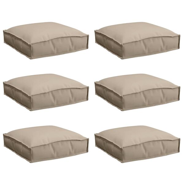 vidaXL Kissen 6 pcs Taupe 40 x 40 x 8 cm Oxford-Stoff